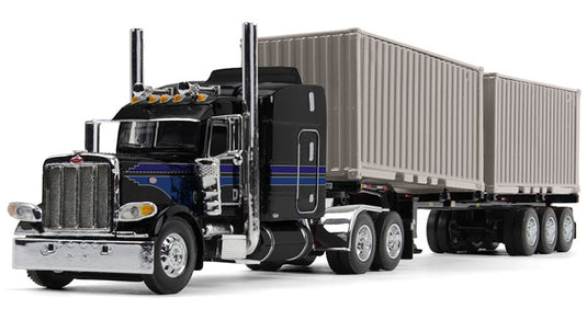 Peterbilt Model 389 & 20ftコンテナ×2 コンテナ / DCP 1/64 建設機械模型 工事車両
