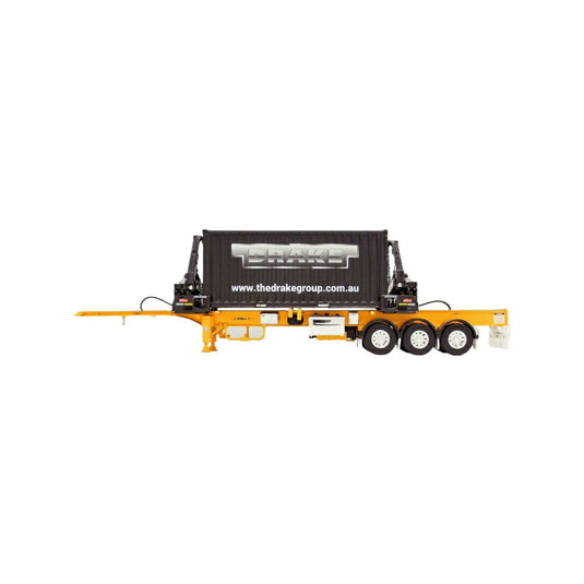 container trailer yellow + 20FT Drake コンテナ / DRAKE 1/50 建設機械模型 工事車両