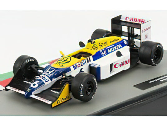 WILLIAMS - F1 HONDA FW11B N 6 WORLD CHAMPION SEASON 1987 NELSON PIQUET - WHITE BLUE YELLOW/EDICOLA 1/43模型モデルキット