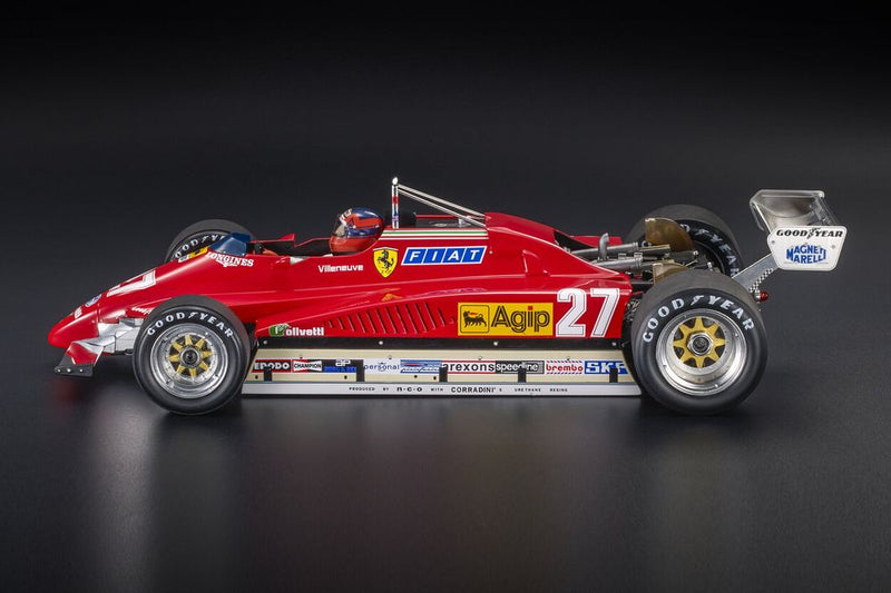 ギャラリービューアに画像をロードする, FERRARIフェラーリ - F1 126C2 N 27 BELGIUM ZOLDER GP - LAST QUALIFICATION - フィギュア付き 1982 GILLES VILLENEUVE - RED /GP Replicas 1/12 ミニカー