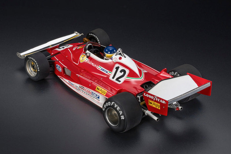 ギャラリービューアに画像をロードする, FERRARI F1 312T2B N12 優勝 ブラジルGP 1977 C.ロイテマン パイロットフィギュア付 レッド ホワイト/ GP Replicas 1/18 ミニカー