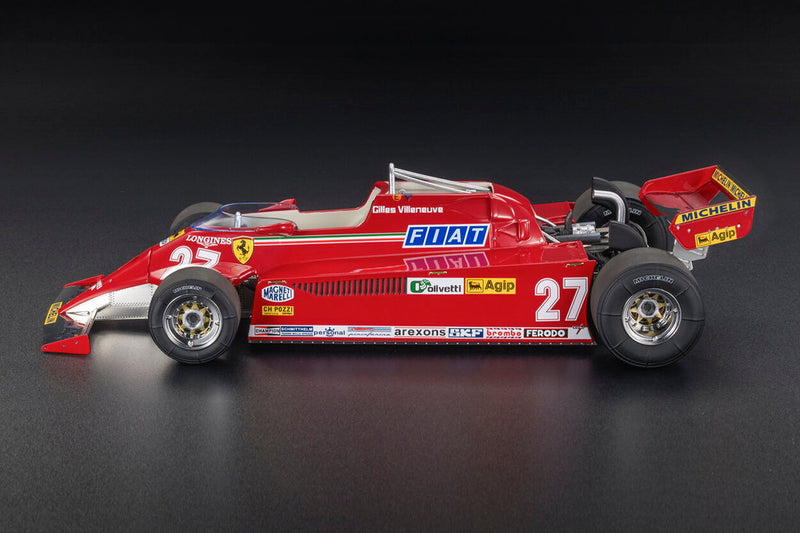 ギャラリービューアに画像をロードする, 【予約】2025年発売予定FERRARI F1 126CK N 27 優勝 モナコGP 1981 ジル・ヴィルヌーブ アプリビレ オープニング付き レッドシルバー/GP Replicas 1/18ミニカー