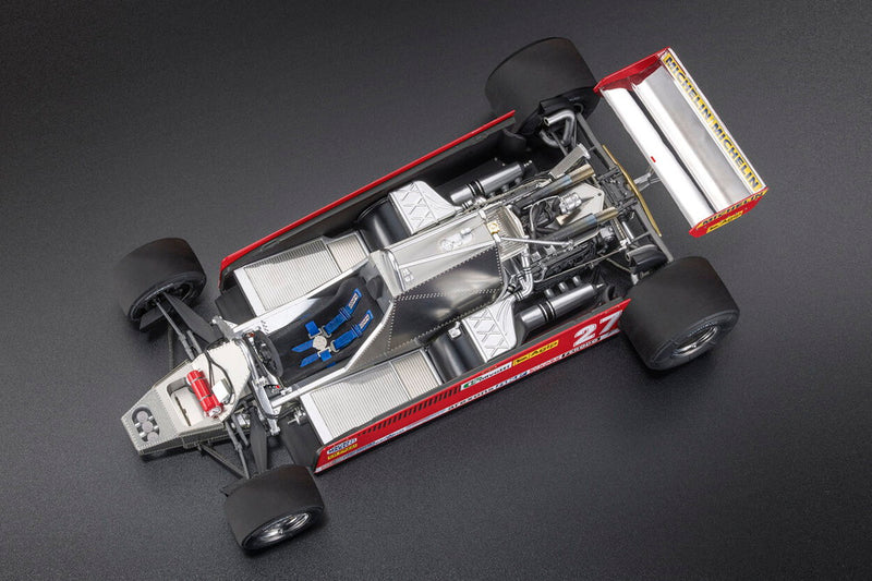 ギャラリービューアに画像をロードする, 【予約】2025年発売予定FERRARI F1 126CK N 27 優勝 モナコGP 1981 ジル・ヴィルヌーブ アプリビレ オープニング付き レッドシルバー/GP Replicas 1/18ミニカー