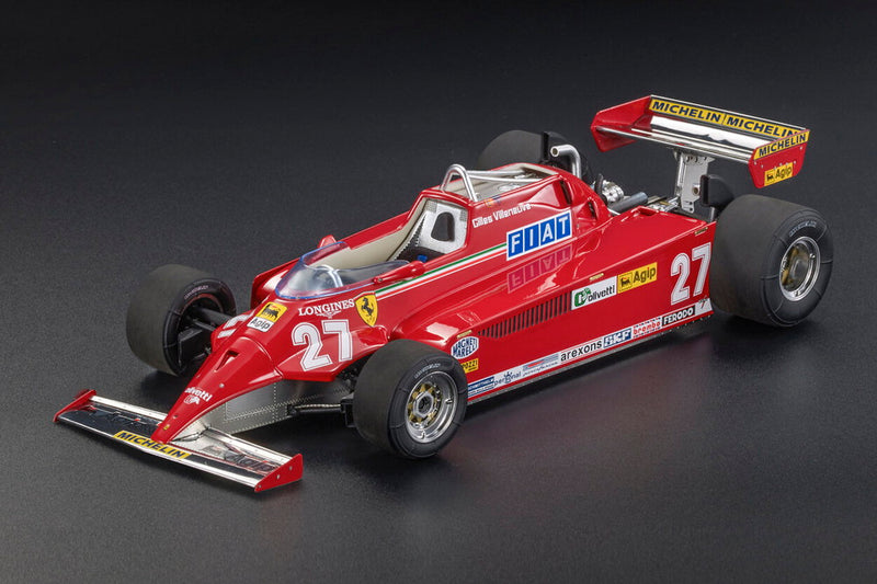 ギャラリービューアに画像をロードする, 【予約】2025年発売予定FERRARI F1 126CK N 27 優勝 モナコGP 1981 ジル・ヴィルヌーブ アプリビレ オープニング付き レッドシルバー/GP Replicas 1/18ミニカー