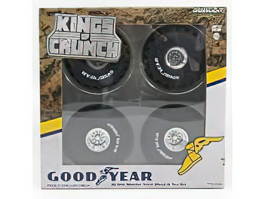 ACCESSORIES - SET 4X RUOTE - 4X WHEELS GOODYEAR BIGFOOT - BLACK SILVER/GREENLIGHT 1/18ミニカー