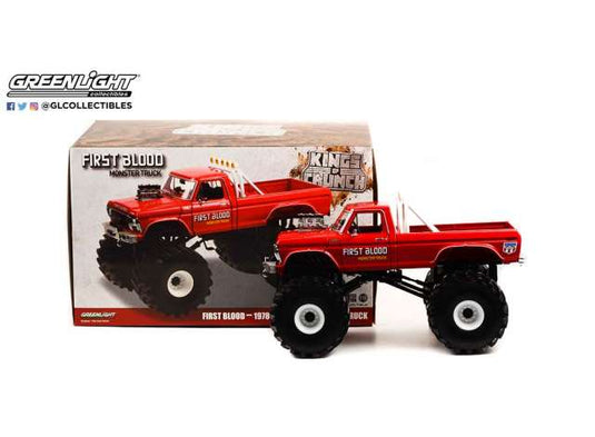 1978 Ford F-250 モンスタートラック 66インチタイヤ付き ファーストブラッド レッド/Greenlight 1/18ミニカー