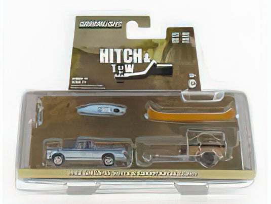 GMC S-15 PICK-UP WITH TRAILER AND BOAT 1988 LIGHT BLUE WOOD/Greenlight 1/64ミニカー