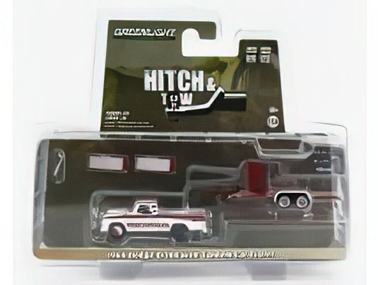 DODGE D-100 PICK-UP RAMCHARGERS 1964 WITH TRAILER CAR TRANSPORTER WHITE RED/Greenlight 1/64ミニカー