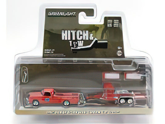 DODGE D-100 PICK-UP 1967 WITH TRAILER CAR TRANSPORTER ORANGE/Greenlight 1/64ミニカー