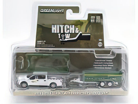 FORD USA F-150 PICK-UP 2018 WITH SMALL CARGO UPS TRAILER WHITE GREEN/Greenlight 1/64ミニカー