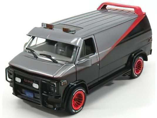 GMC VANDURA CARGO G.SERIES VAN A-TEAM 1983 BLACK GREY MET RED/Greenlight 1/24ミニカー