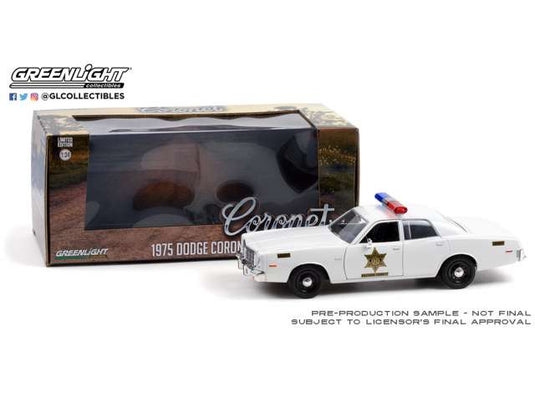 1975 Dodge コロネット ハザード郡保安官 ホワイト/Greenlight 1/24ミニカー