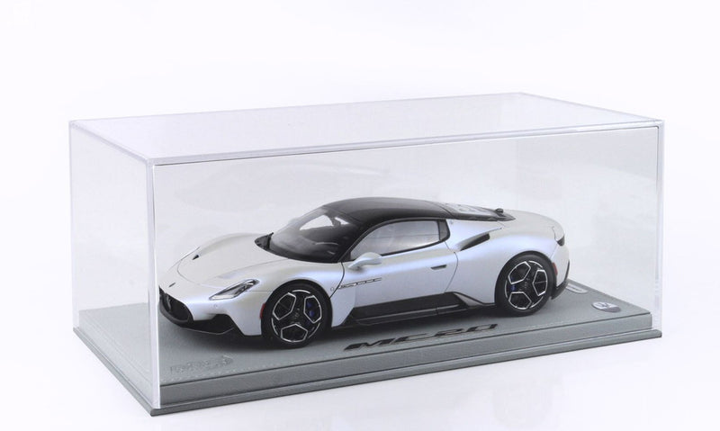 ギャラリービューアに画像をロードする, 【予約】Maserati MC20 フルオープンダイキャスト スペシャルカラー ビアンコアウダーチェ ディスプレイ付き/ BBR 1/18 300台限定ミニカー