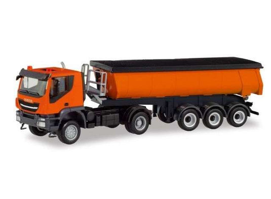Iveco Trakker サーモダンプセミトレーラー トレーラー / Herpa 1/87 建設機械模型 工事車両
