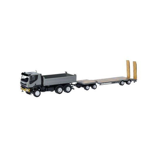 Iveco Trakker 6x6 ダンプ + TU4 トレーラー ダンプ / Herpa 1/87 建設機械模型 工事車両