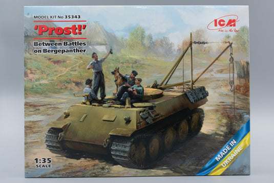 "Prost!" 戦闘の合間' Bergepantherにて (WWII ドイツ戦車兵 & Bergepanther) モデルキット/ ICM 1/35 模型
