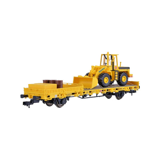 低床貨車 GleisBau ホイールローダー付き ホイールローダ / Kibri 1/87 建設機械模型 工事車両