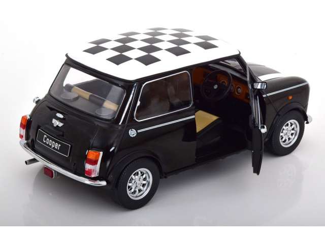 ギャラリービューアに画像をロードする, Mini Cooper with Chequered Flag, black/white/KK-SCALE 1/12ミニカー