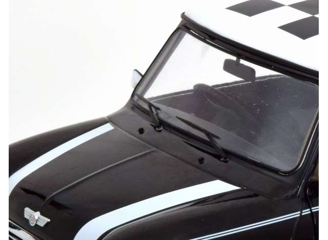 ギャラリービューアに画像をロードする, Mini Cooper with Chequered Flag, black/white/KK-SCALE 1/12ミニカー