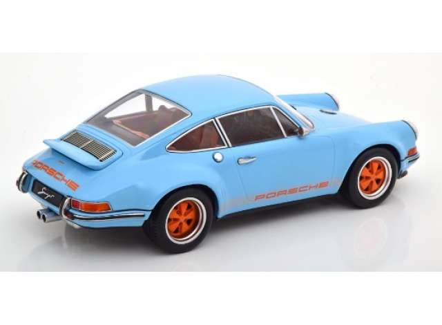 ギャラリービューアに画像をロードする, Singer Porsche 911 coupe, light blue/orange/KK-SCALE 1/18ミニカー