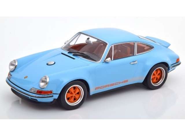 ギャラリービューアに画像をロードする, Singer Porsche 911 coupe, light blue/orange/KK-SCALE 1/18ミニカー