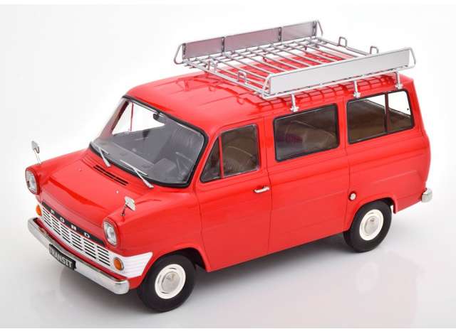 ギャラリービューアに画像をロードする, 1965 Ford Transit Bus with Roof Rack, red/KK-SCALE 1/18ミニカー