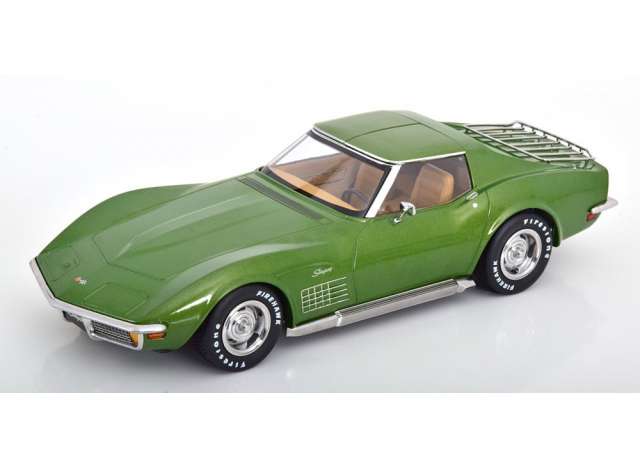 ギャラリービューアに画像をロードする, 【予約】CHEVROLET コルベット C3 1972 ルーフパーツ脱着可 グリーン/ KK-SCALE 1/18 ミニカー