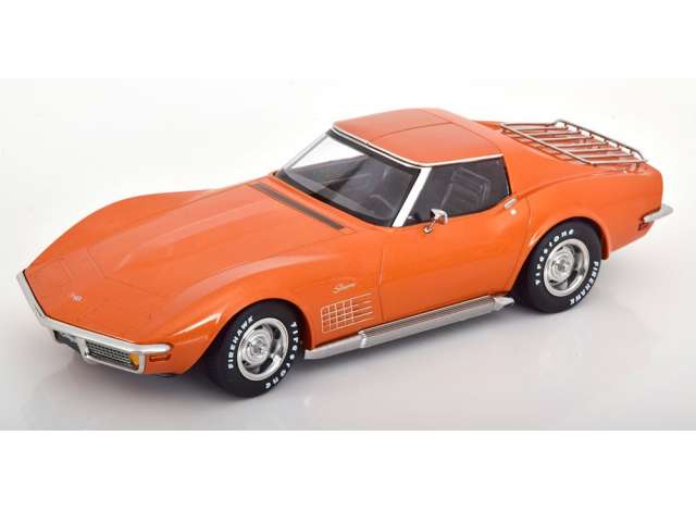 ギャラリービューアに画像をロードする, 【予約】CHEVROLET コルベット C3 1972 ルーフパーツ脱着可 オレンジ/ KK-SCALE 1/18 ミニカー