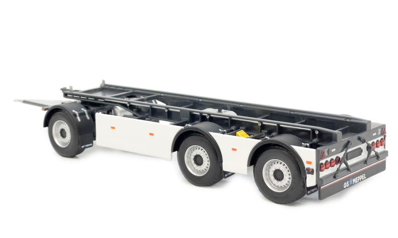 ギャラリービューアに画像をロードする, 【予約】GS Meppel フックリフトコンテナトレーラー ホワイト / margemodel 1/32 ミニカー