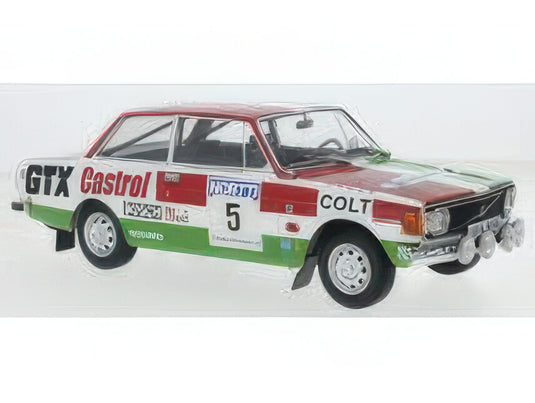 VOLVO 142 カストロール GTX ナイトVer. No.5 1973 1000湖ラリー H.ミッコラ ホワイト レッド グリーン/ MCG 1/18 ミニカー