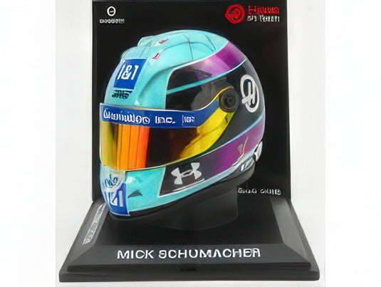 SCHUBERTH HELMET - F1 CASCO HELMET VF-22 TEAM HAAS N 47 MIAMI GP 2022 MICK SCHUMACHER - LIGHT BLUE BLACK/MINI HELMET 1/4ヘルメット