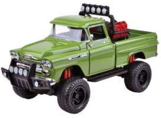 1958 Chevrolet Apache Fleetside Pickup オフロード グリーンミニカー/ Motor Max1/24