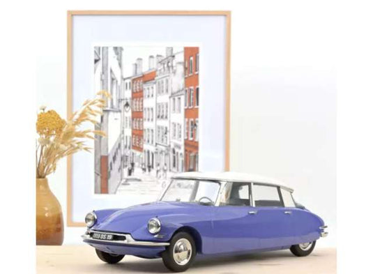 1959 Citro?n DS 19, Bleu Delphinium & Blanc (blue/white)/Norev 1/12ミニカー