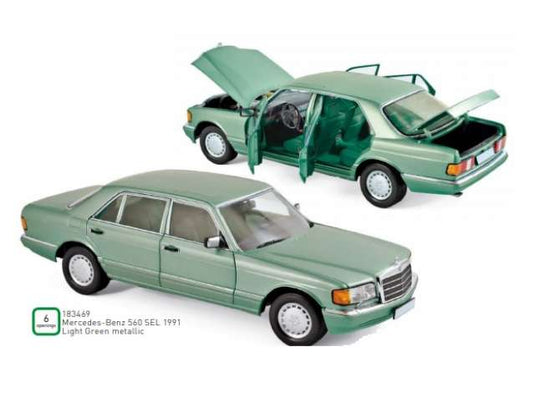1991 Mercedes-Benz 560 SEL, light green metallic/Norev 1/18ミニカー