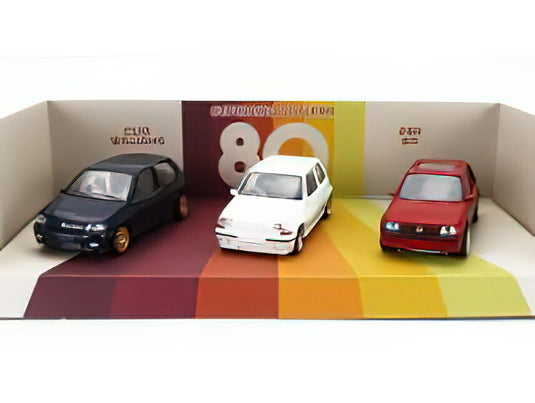 RENAULT - SET 3X JET-CAR CLIO WILLIAMS 1993 - R5 SUPERCINQUE GT TURBO 1988 - PEUGOT 205 GTI 1.6 1984 - VARIOUS/NOREV 1/43ミニカー
