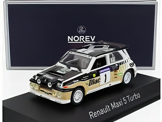 ルノー R5 マキシ ターボ チーム DIAC N 1 ラリー デュ ヴァール 優勝 1986 フランソワ シャトリオ ミッシェル ペラン ブラック ベージュ ホワイト/ Norev 1/43 ミニカー