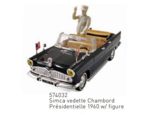 1960 シムカ ヴェデット V8 シャンボール プレジデンシャル フィギュア付き ブラック/ Norev 1/43 ミニカー