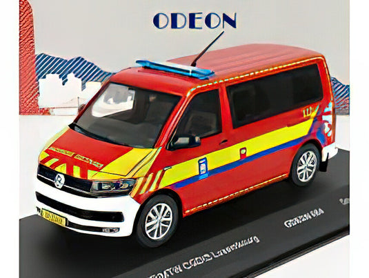 VOLKSWAGEN T6 MINIBUS SAPEURS POMPIERS CGDIS LUXEMBOURG 2015 RED YELLOW WHITE/ODEON 1/43ミニカー
