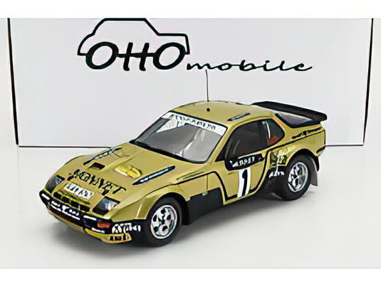 PORSCHE 924 CARRERA GTS N 1 WINNER RALLY HESSEN 1981 WALTER ROHRL CHRISTIAN GEISTDORFER GOLD BLACK/OTTO 1/18ミニカー