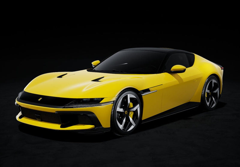 ギャラリービューアに画像をロードする, 【予約】2025年発売予定FERRARI 12 CILINDRI COUPE V12 830cv 2024 GIALLO TRISTRATO YELLOW MET/BBR 1/18ミニカー 50台限定