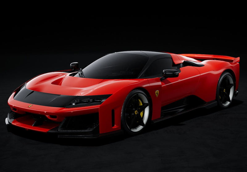 ギャラリービューアに画像をロードする, 【予約】2025年発売予定FERRARI F80 2024 CARBON SILVER RIMS ROSSO CORSA RED BLACK/BBR 1/18ミニカー