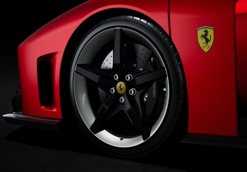 ギャラリービューアに画像をロードする, 【予約】2025年発売予定FERRARI F80 2024 CARBON SILVER RIMS ROSSO SUPERCAR RED MET BLACK/BBR 1/18ミニカー