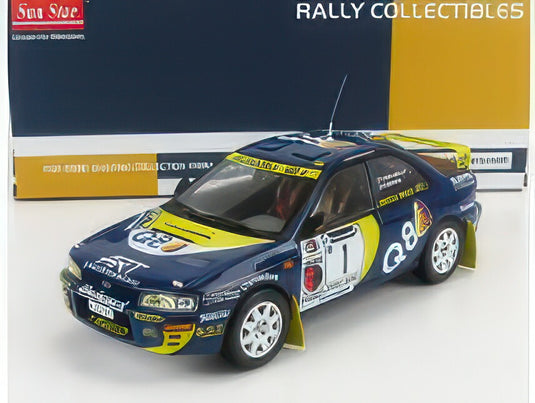 SUBARU IMPREZA 555 N 1 WINNER RALLY PIANCAVALLO 1998 D.ANDREA F.DANILO BLUE/SUN-STAR 1/18ミニカー