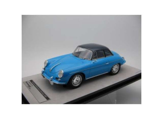 1961 Porsche 356 Karmann Hardtop, light blue with black top/Tecnomodel 1/18ミニカー