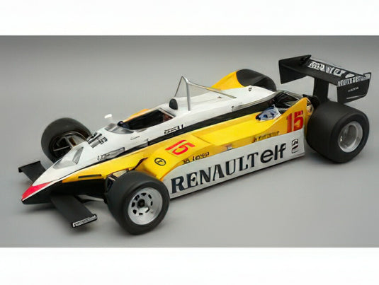 RENAULT - F1 RE30B V6 TURBO TEAM RENAULT ELF N 15 WINNER SOUTH AFRICAN GP 1982 ALAIN PROST - WHITE YELLOW BLACK/Tecno 1/18ミニカー