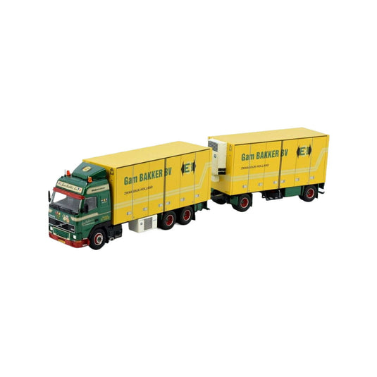 Tekno GAM Bakker Volvo FH12 モーターワーゲントレーラー 80934 トラック1/50 建設機械模型 工事車両