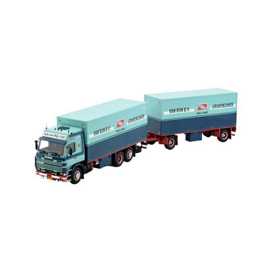 van Rijn Scania 142 box truck-trailer トラック / TEKNO 1/50 建設機械模型 工事車両