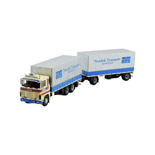 Tekno Bjuv Trans Nordisk Scania 141 1シリーズ カーテンサイドコンビ 82087 トラック1/50 建設機械模型 工事車両