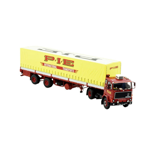 Pie Volvo F89 curtain tarpaulin トラック / TEKNO 1/50 建設機械模型 工事車両