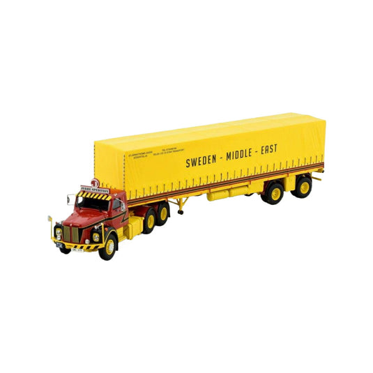 Tekno Stjarnstroms Scania Vabis プラットフォーム防水シートセミトレーラー 82731 トレーラー1/50 建設機械模型 工事車両